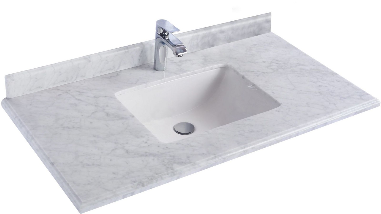 Miseno MVT-42-313SQ1H Forever 42″ Marble Vanity Top – White