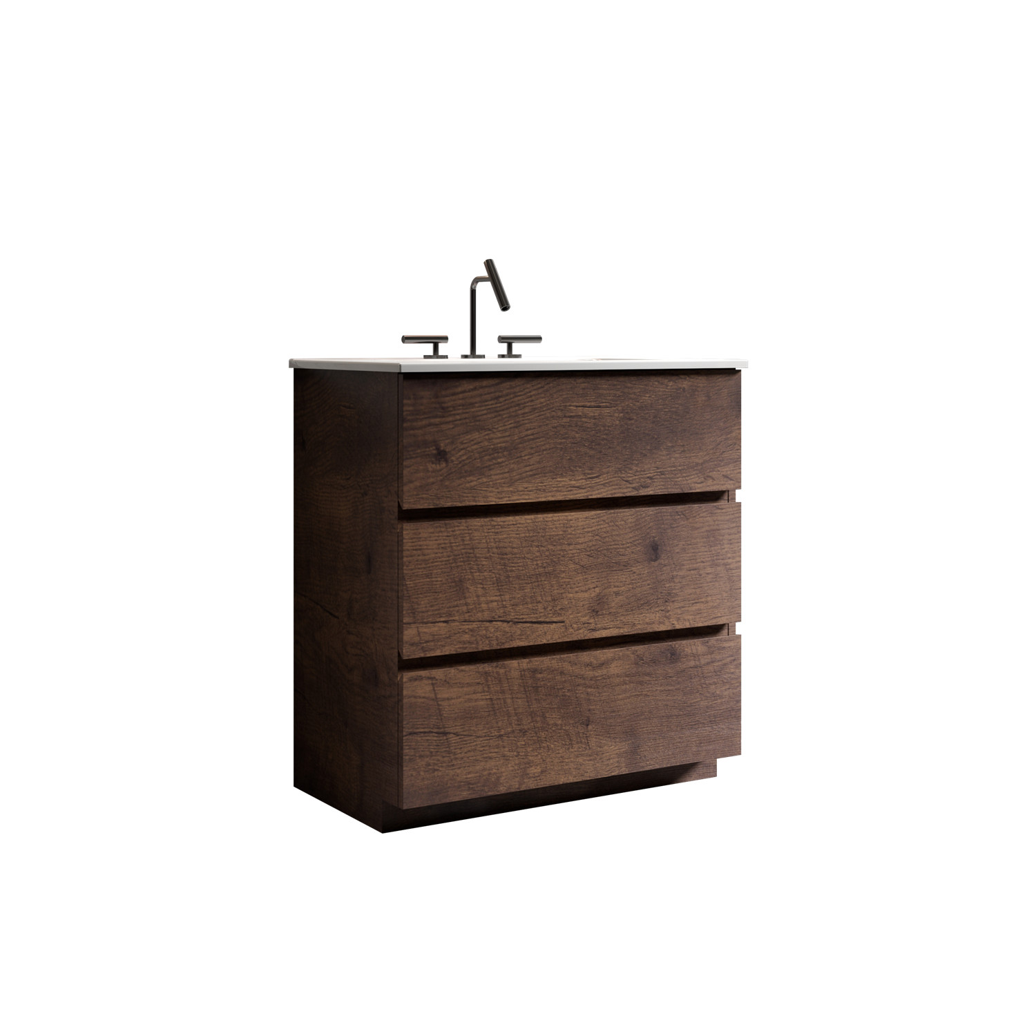 24″ 30″ Bathroom Vanity w/ Sink, Freestanding Vanity Storage Cabinet, 3 Drawers