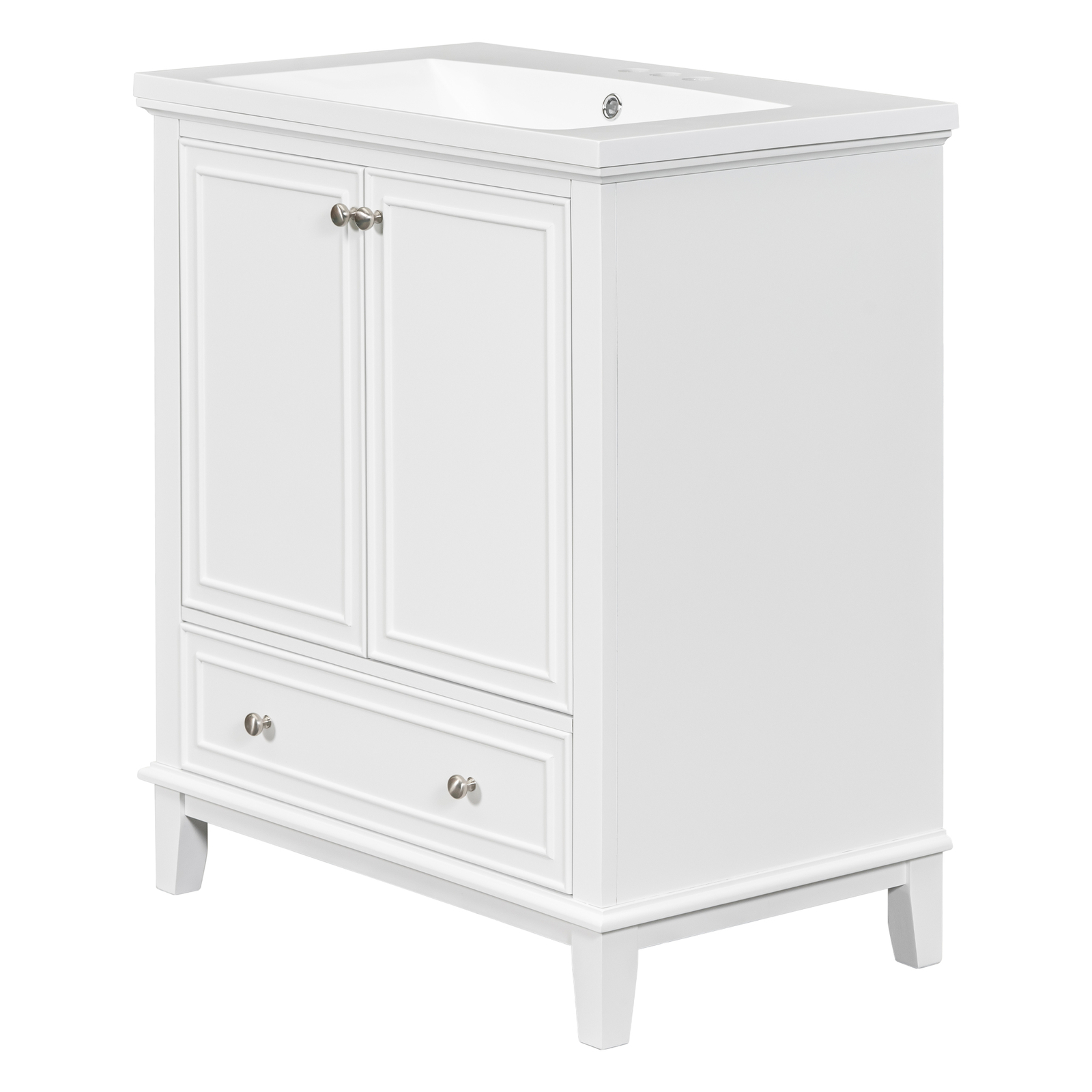 30″ Bathroom Vanity w/Sink, Drawer, 2 Doors, Freestanding Vanity Storage Cabinet
