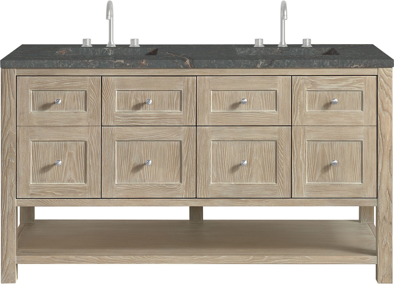James Martin Vanities 330-V60D-FPBL Breckenridge 60″ – Whitewashed Oak