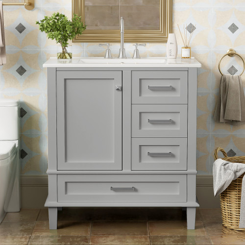 30 In.W Bathroom Vanities Stability and Durability Modern Vanity With Sink
