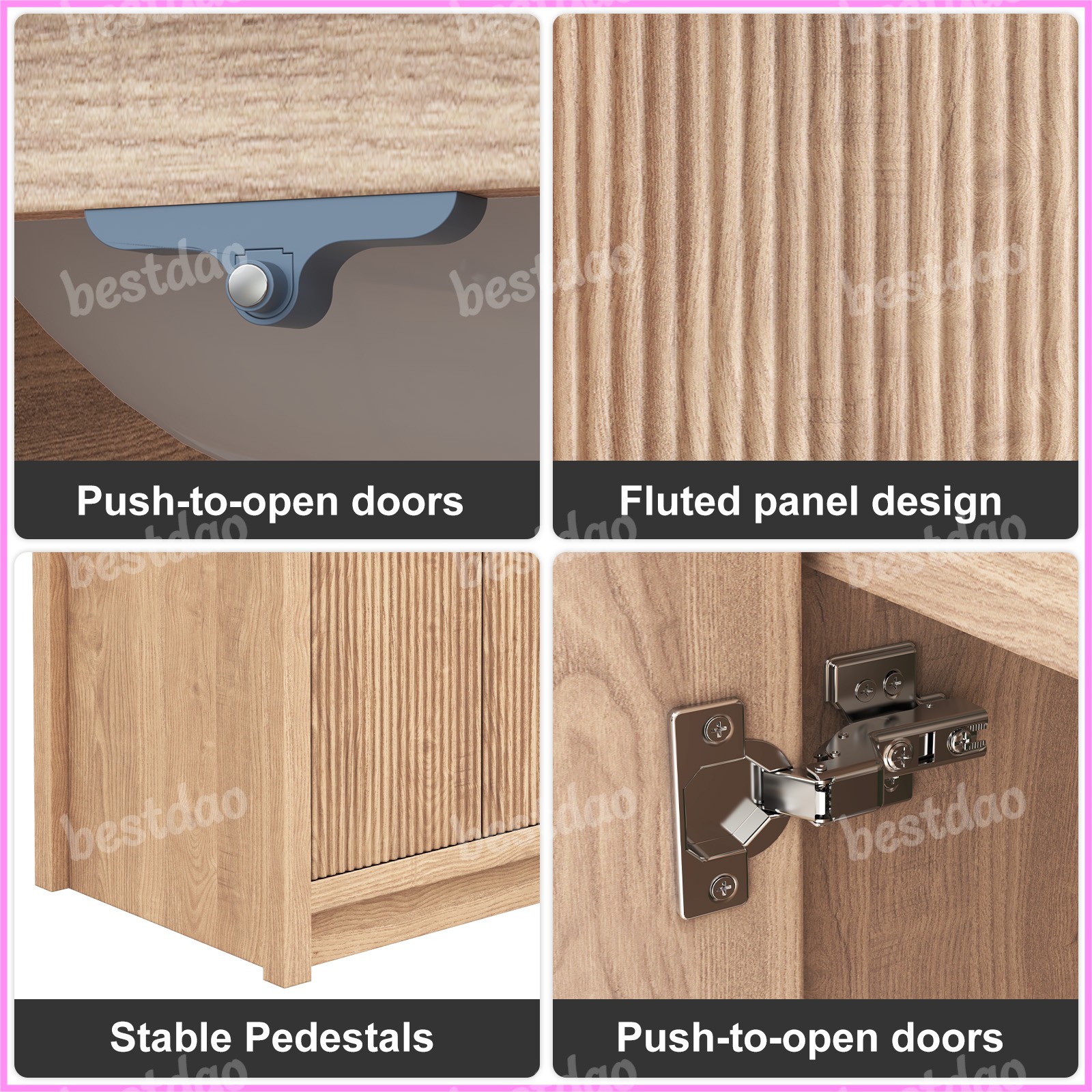 47″ Bathroom Vanity Set Wooden Cabinet with Double Ceramic Drop in Sink Top