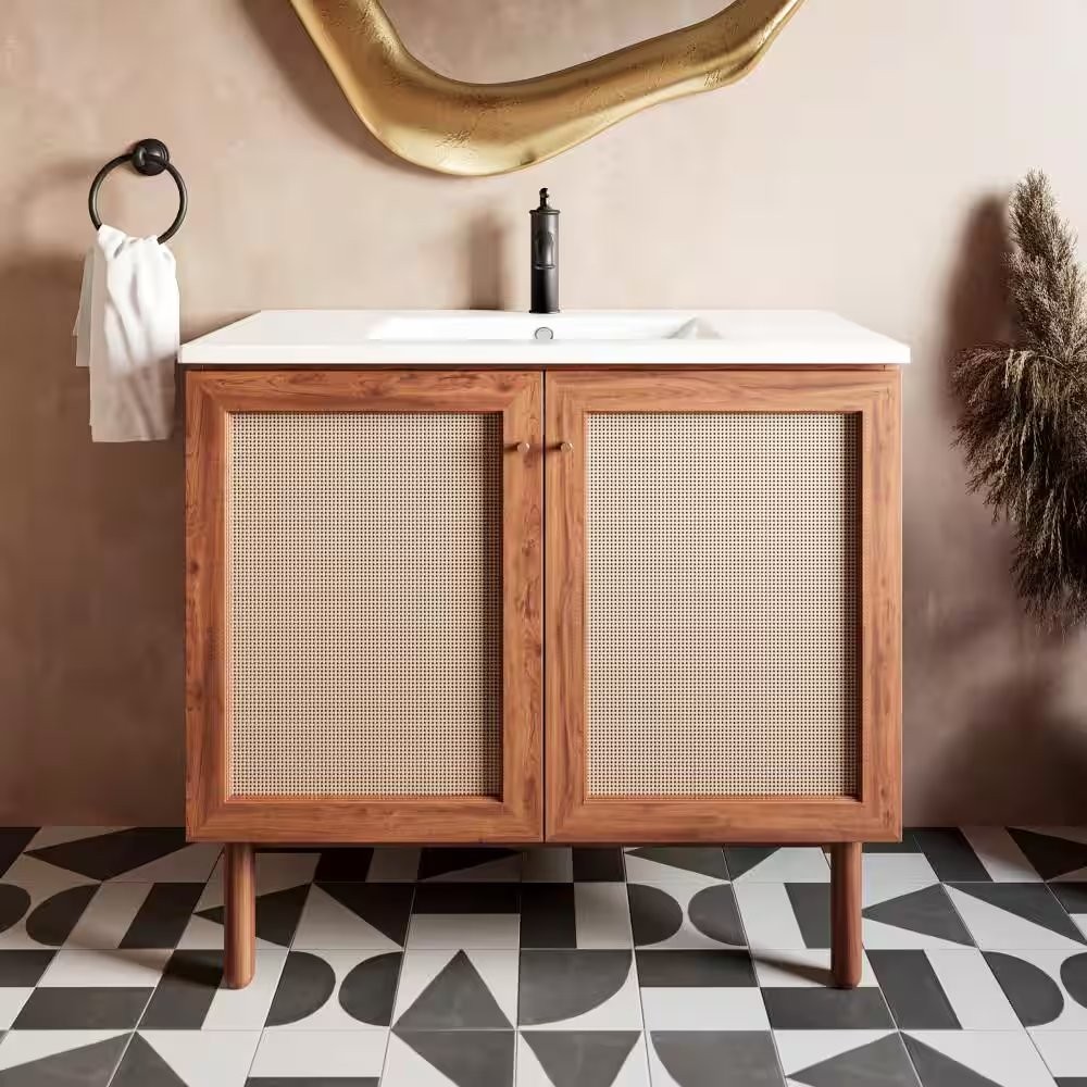 36.13 in. W x 18.31 in. D Ceramic Vanity Top in Glossy White