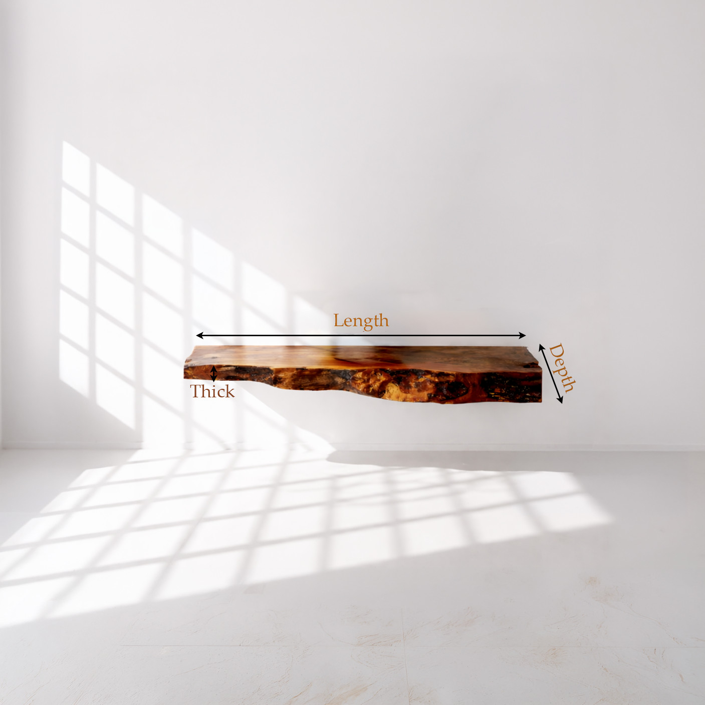 Bathroom Vanity Modern Rustic Solid Wood Live Edge Sink Counter Bathroom