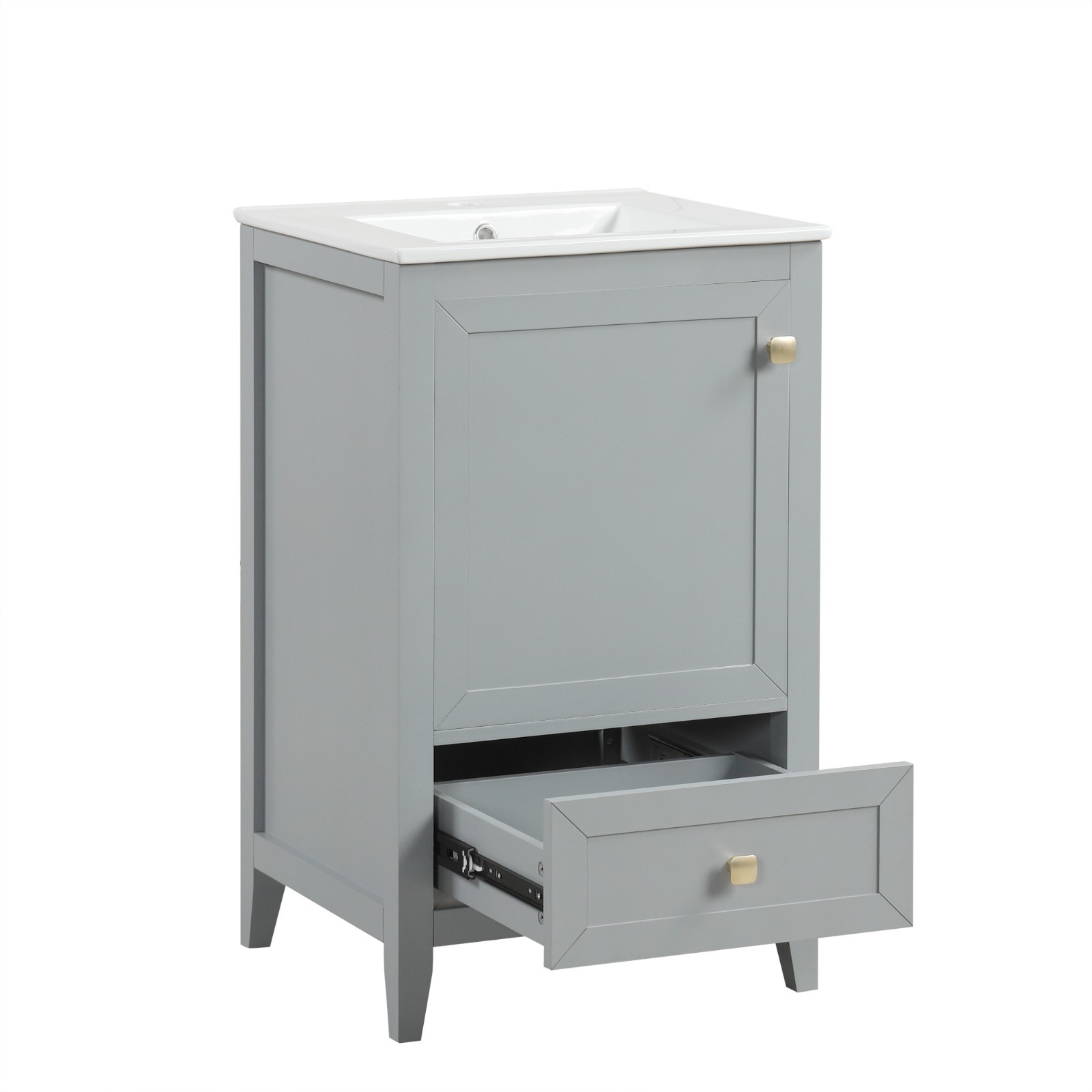20″ Bathroom Vanity With Sink Storage Cabinet With Drawer Soft Closing Door