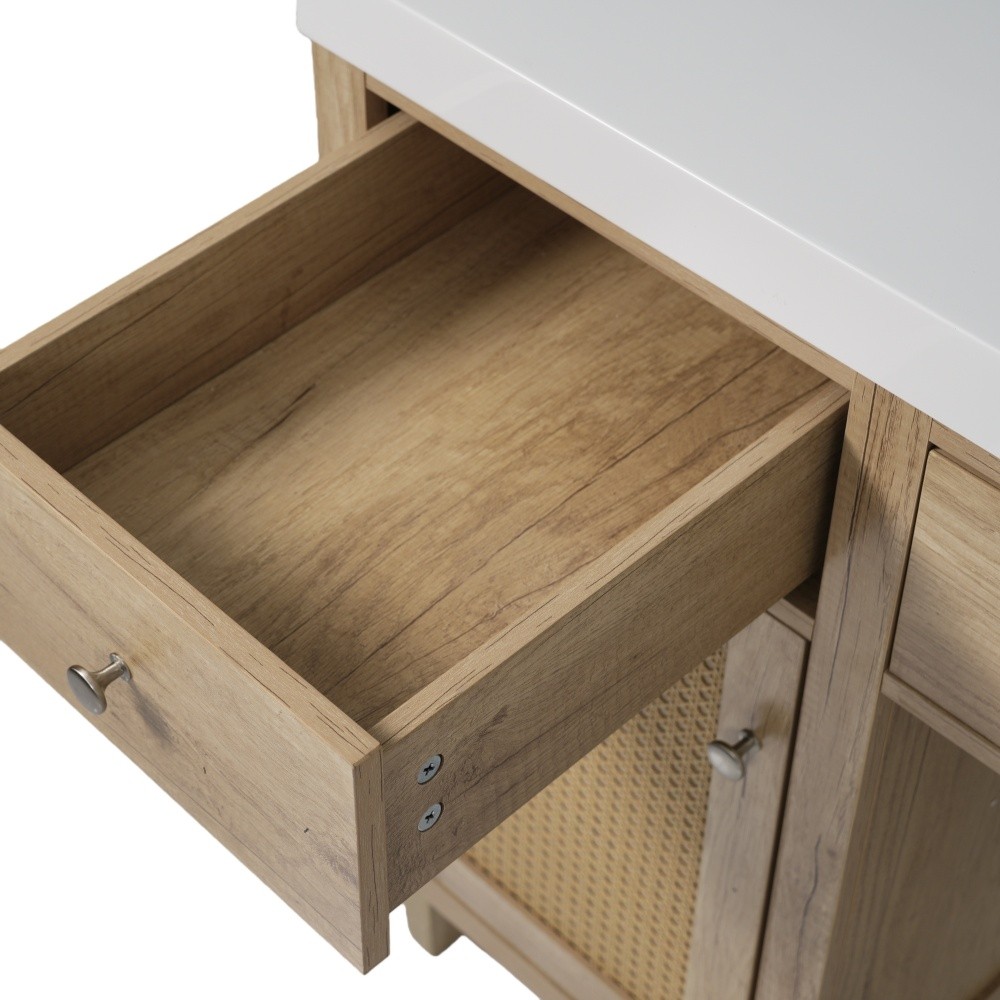 60 Inch Bathroom Vanity with SMC Sink, Modern Spacious Bathroom Storage Cabinet