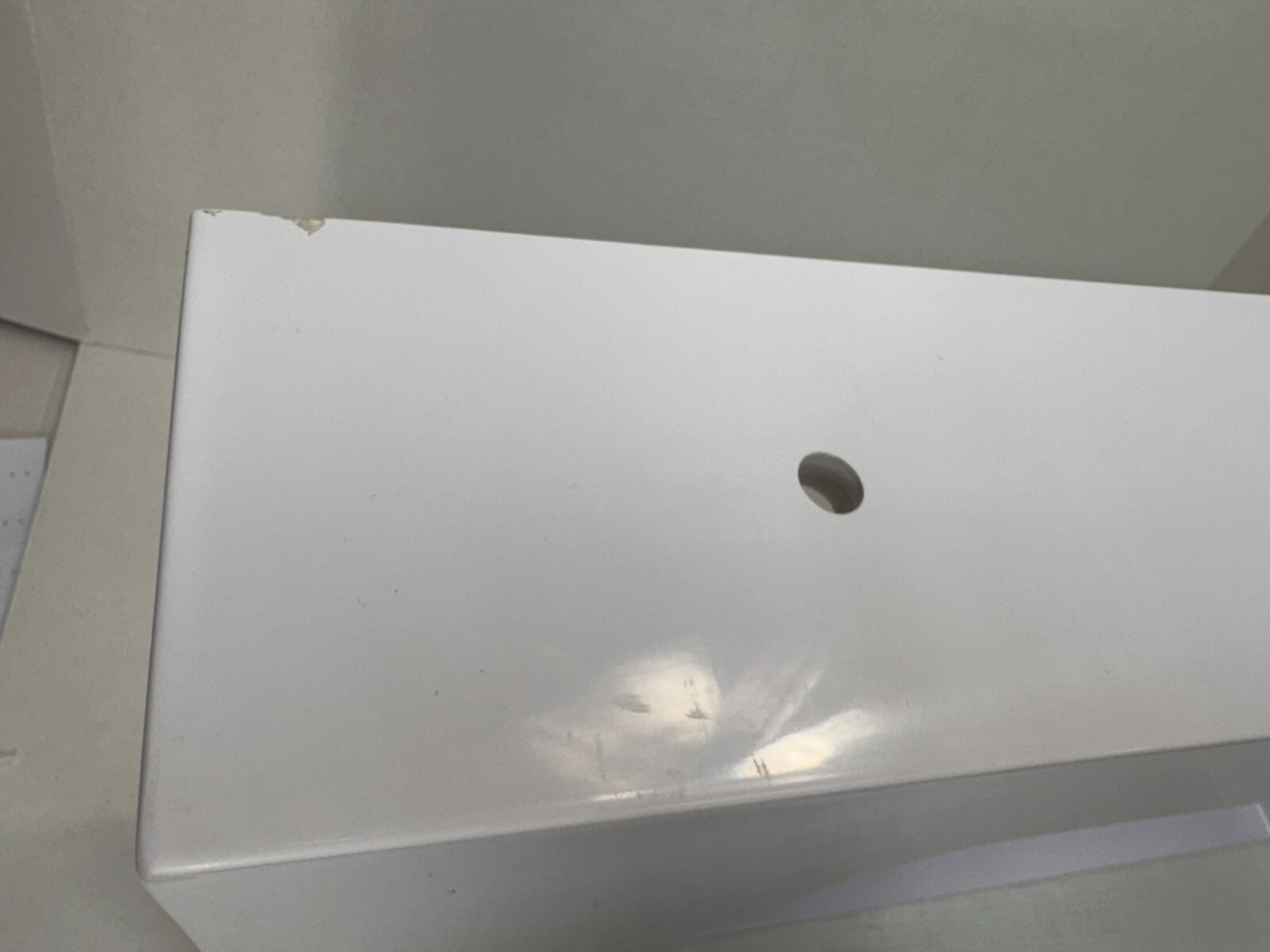 36 inch Integrated solid surface basin drain and faucet not included, glossy