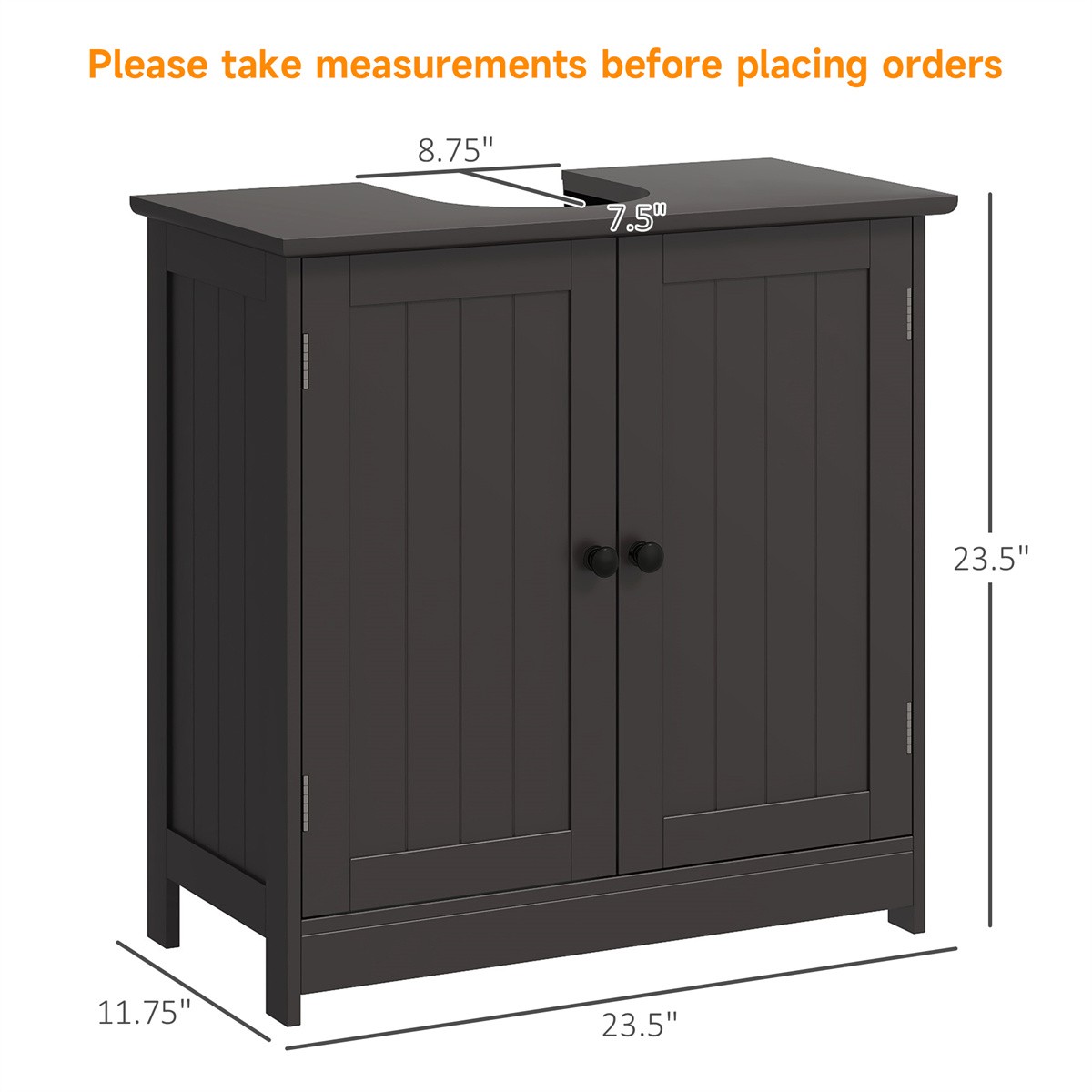 Pedestal Sink Storage Cabinet 23.5″ L x 11.75″ W x 23.5″ H Coffee
