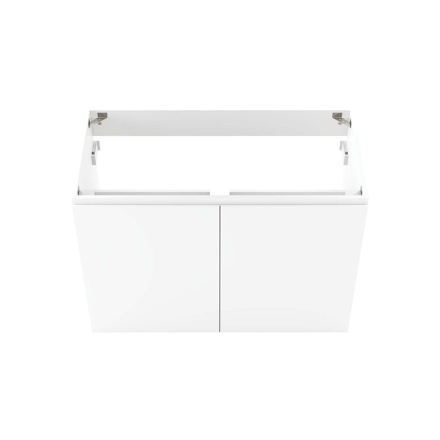 Modway Vitality 35″ Plastic and Wood Wall-Mount Bathroom Vanity in White