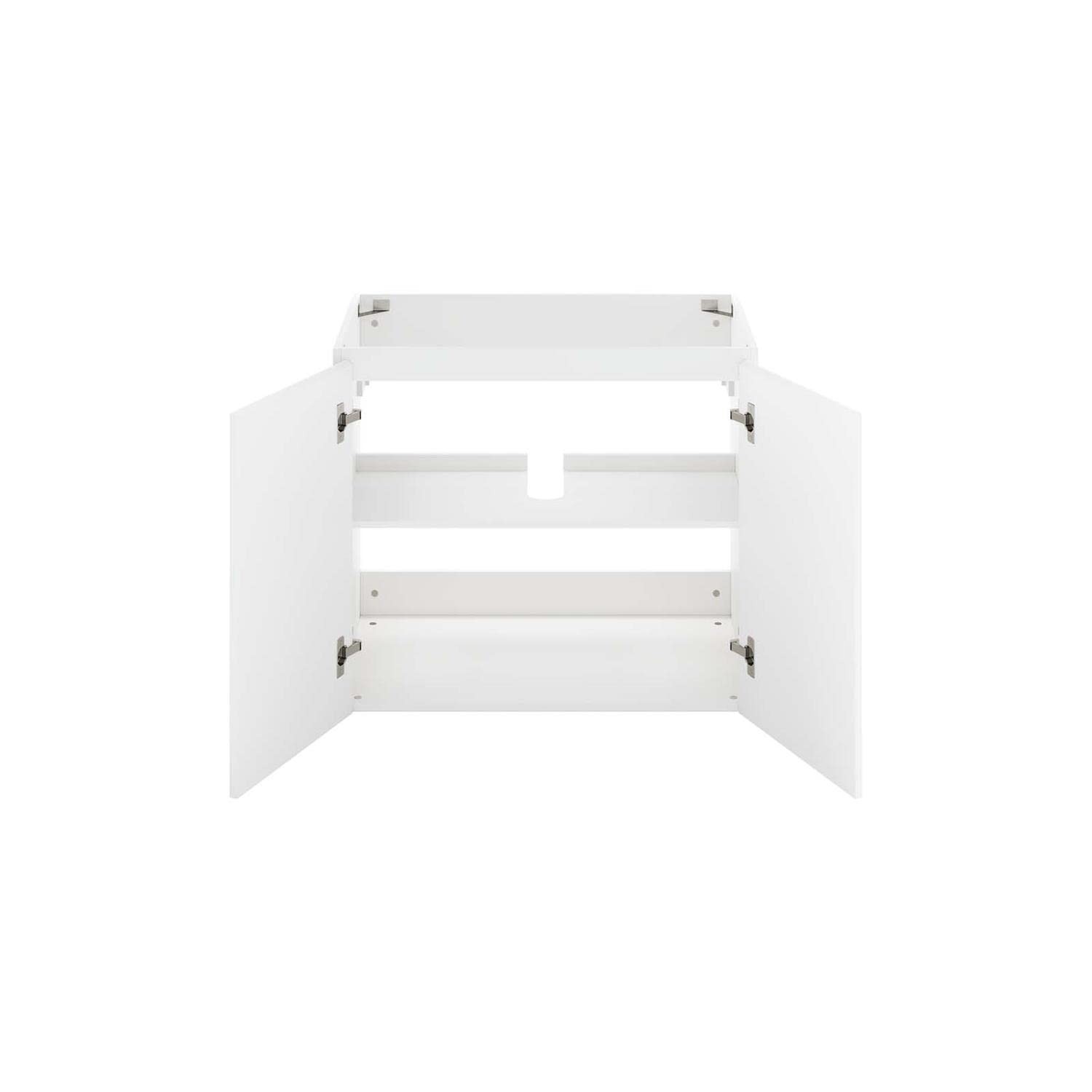 Modway Vitality 29.5″ Plastic and Wood Wall-Mount Bathroom Vanity in White