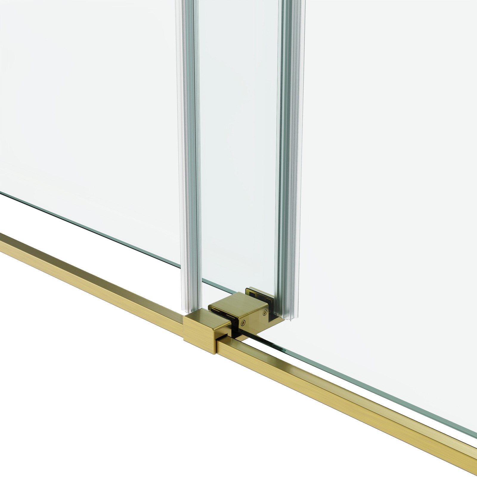 60″x72″ Frameless Glass Shower Door for Double Opening, Gold, 3/8″ Tempered