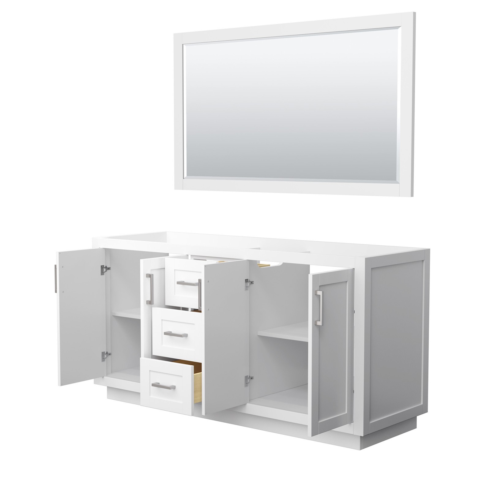 Wyndham Collection WCF2929-66D-CX-M58 Miranda 66″ Double – White / Brushed Gold