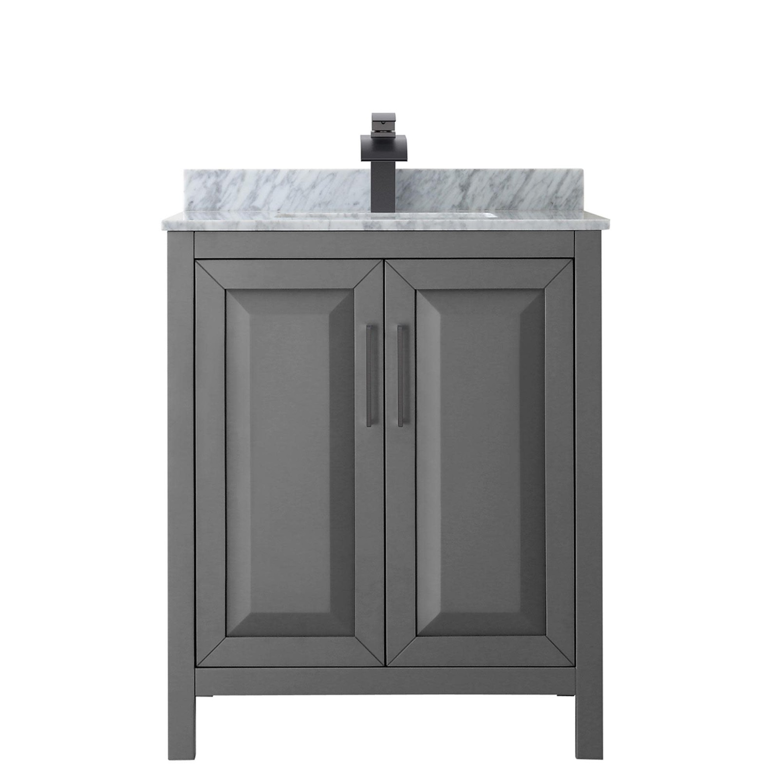 Wyndham Collection WCV252560SUNSM58 Daria 60″ – Dark Gray / White Carrara Marble