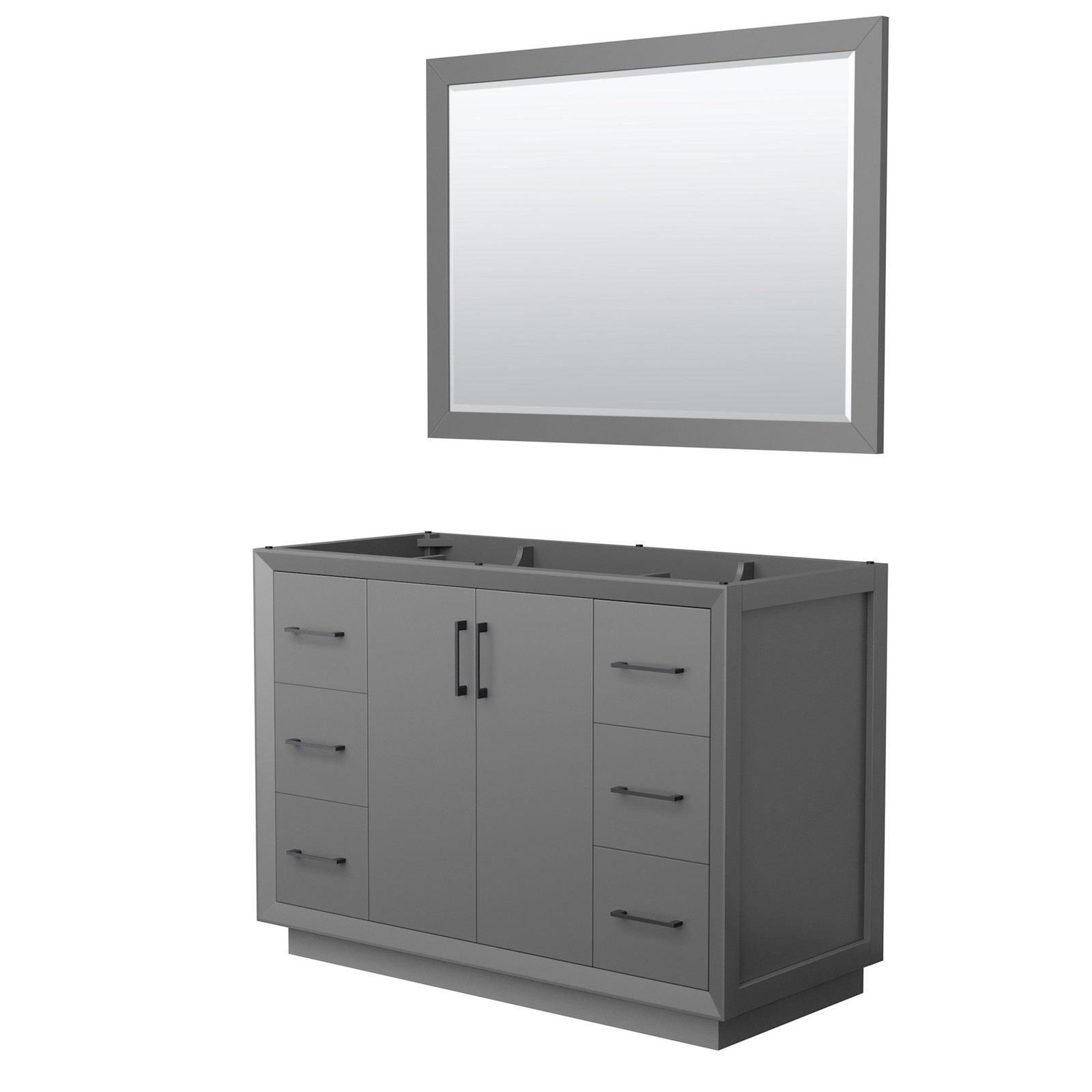 Wyndham Collection WCF414148S-CXSXX-M46 Strada 47″ Single – Dark Gray / Matte