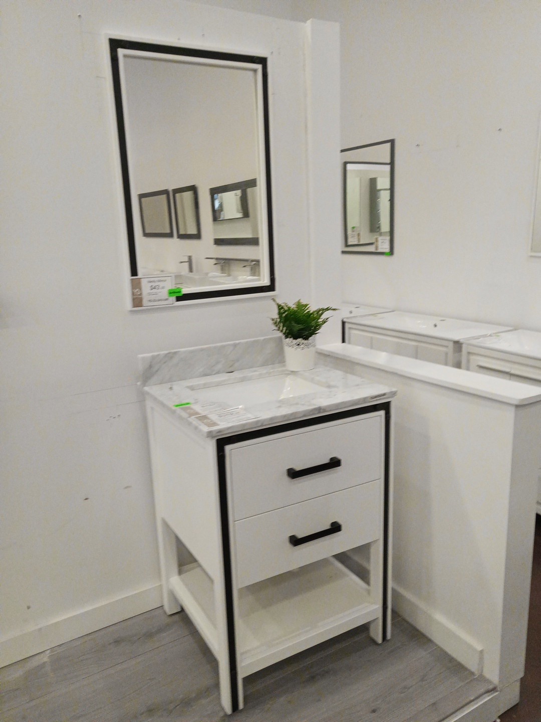 16″ 24″ 30″ 36″ 48′ 55″ 60″ Vanity Base Sink Mirror White Black Gray Blue