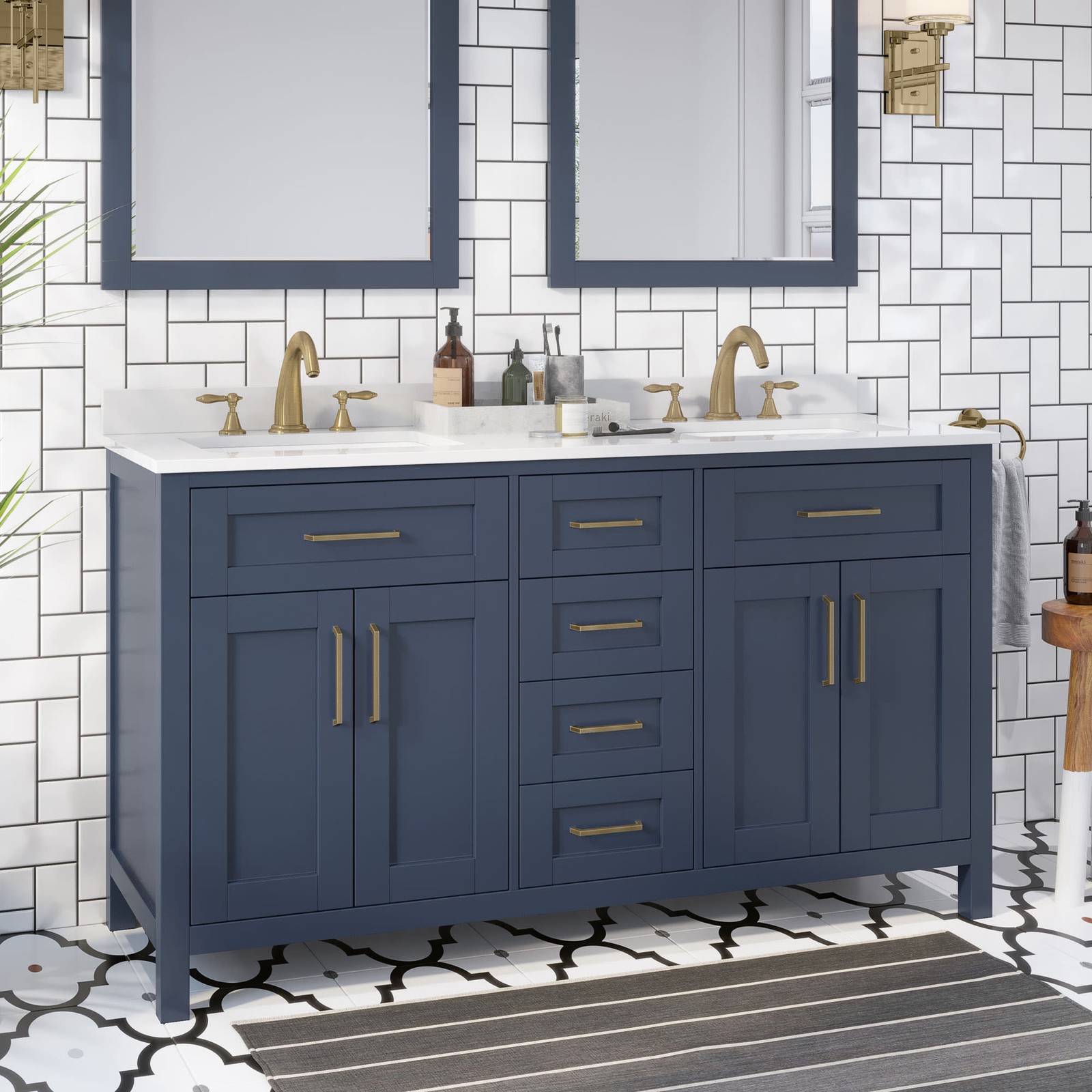 Miseno MV-TAHO60-15VVA Tahoe 60″ – White / White Carrara Marble