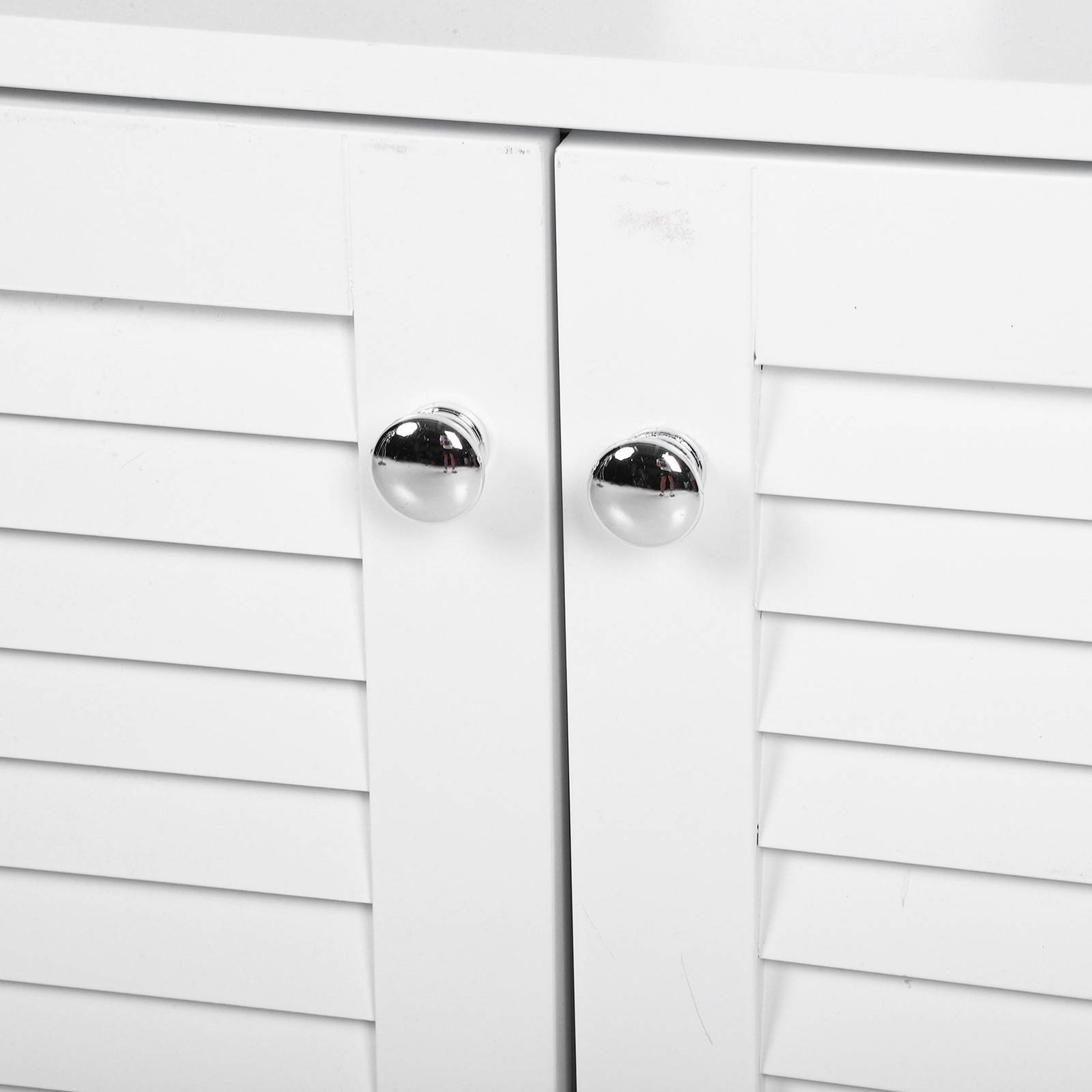 Bathroom Under Sink Storage Cabinet With 2 Doors Open Shelf White Furniture