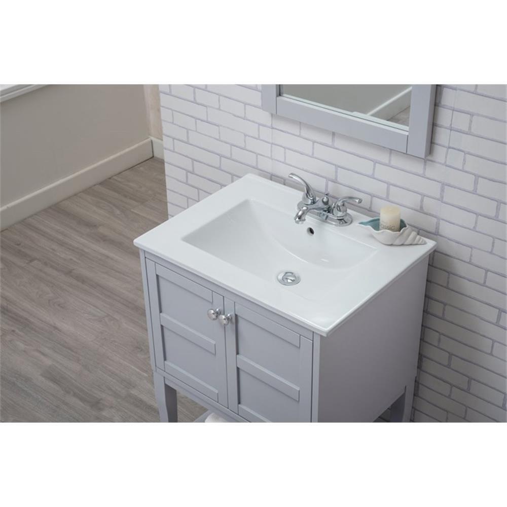 Elegant Decor Mason 24″ Solid Wood Single Bathroom Vanity in Gray
