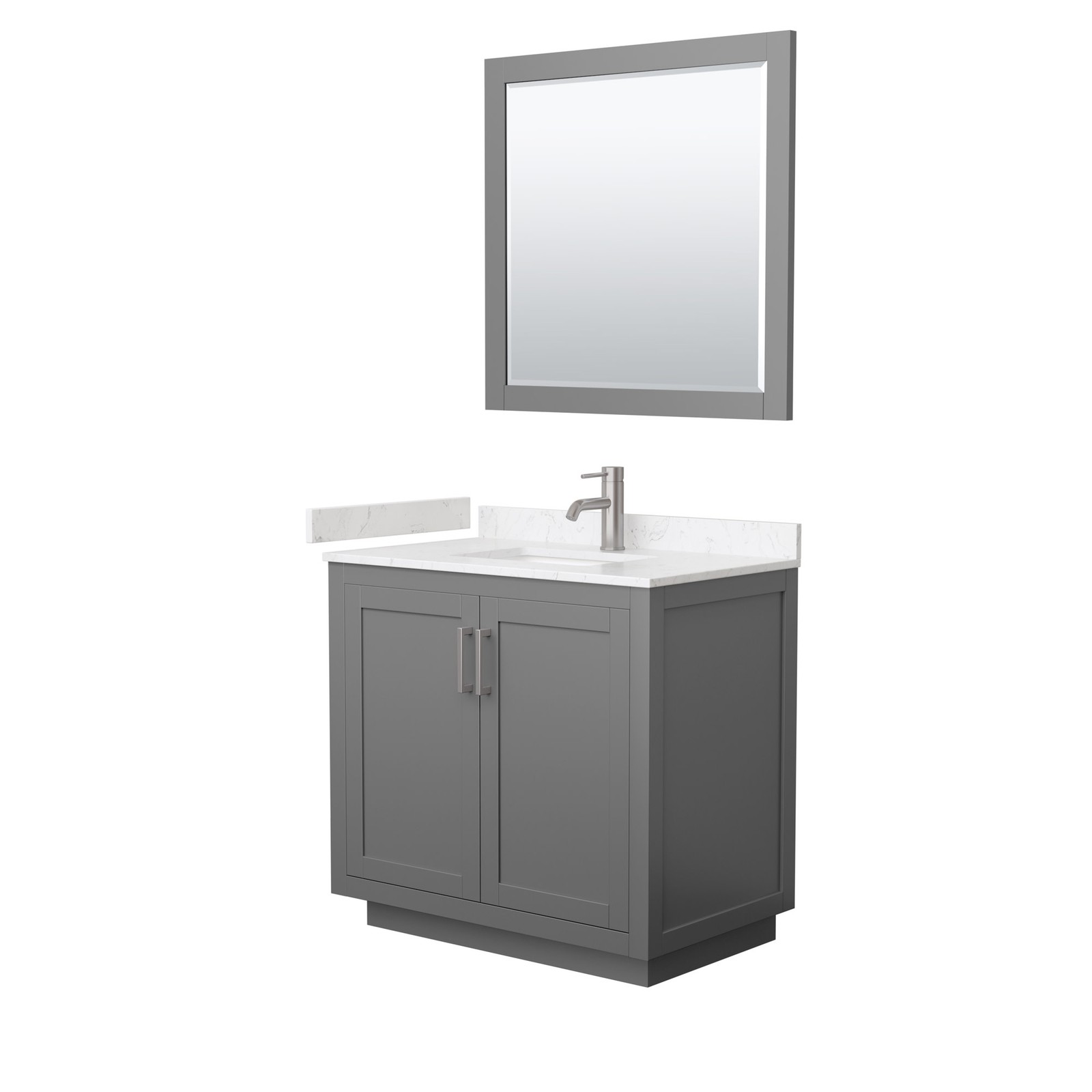 Wyndham Collection WCF2929-36S-VCA-M34 Miranda 36″ – Dark Gray / White Cultured