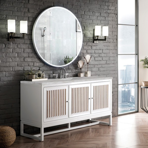 60″ James Martin Athens E645-V60S-GW-3VSL Vanity Cabinet Victorian Silver Top