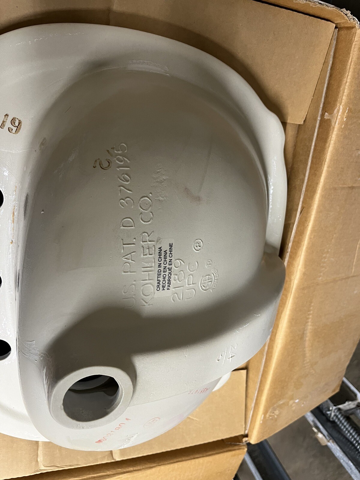 Kohler K-2189-8-0 Portrait Self-Rimming Bathroom Sink, white, NEW