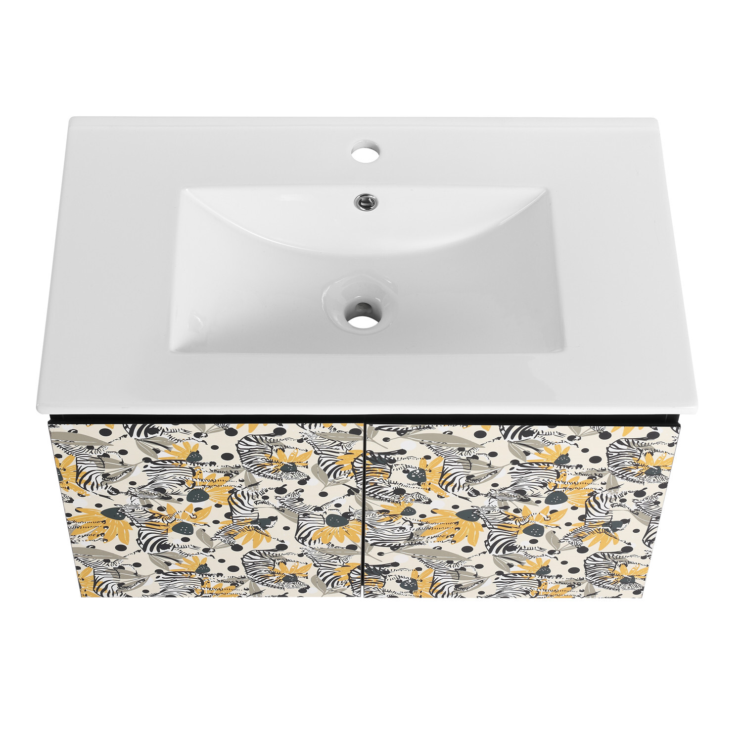 24″ 30″ Wall Mounted Bathroom Vanity with Sink, Floating Vanity Cabinet 2 Doors