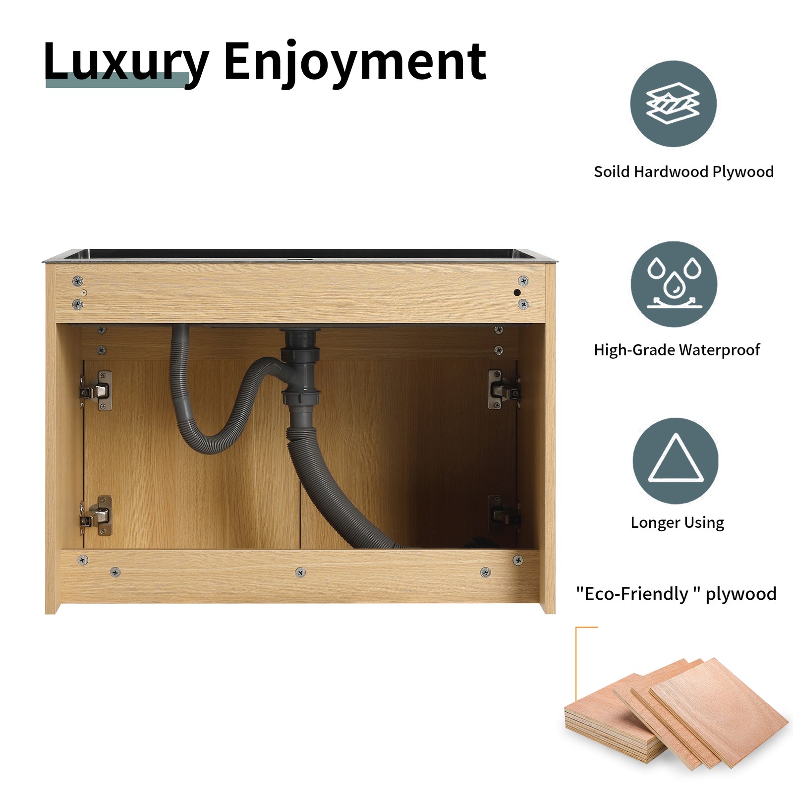 28″ Wall Mounted Bathroom Vanity/ Laundry Utility Cabinet Stainless Steel Sink