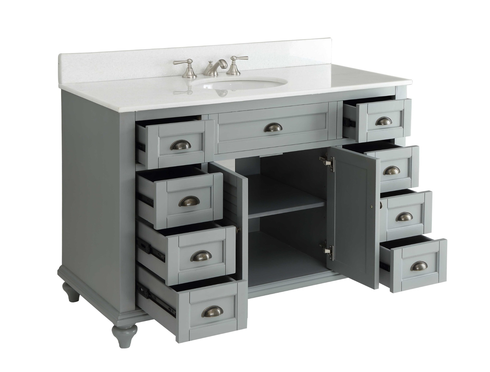 49 inch Glennville Quartz Gray Bathroom Vanity 28329CK-QT