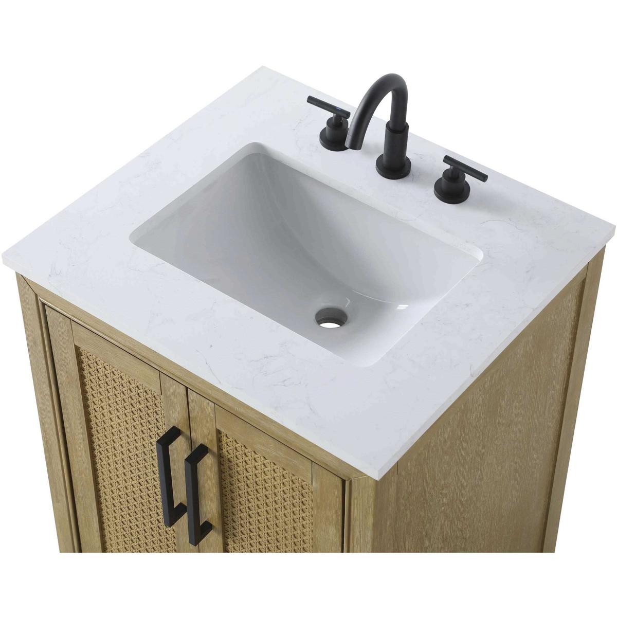 Elegant Lighting VF29524LO Alina 24 X 35 inch Linen Oak Bathroom Vanity Cabinet