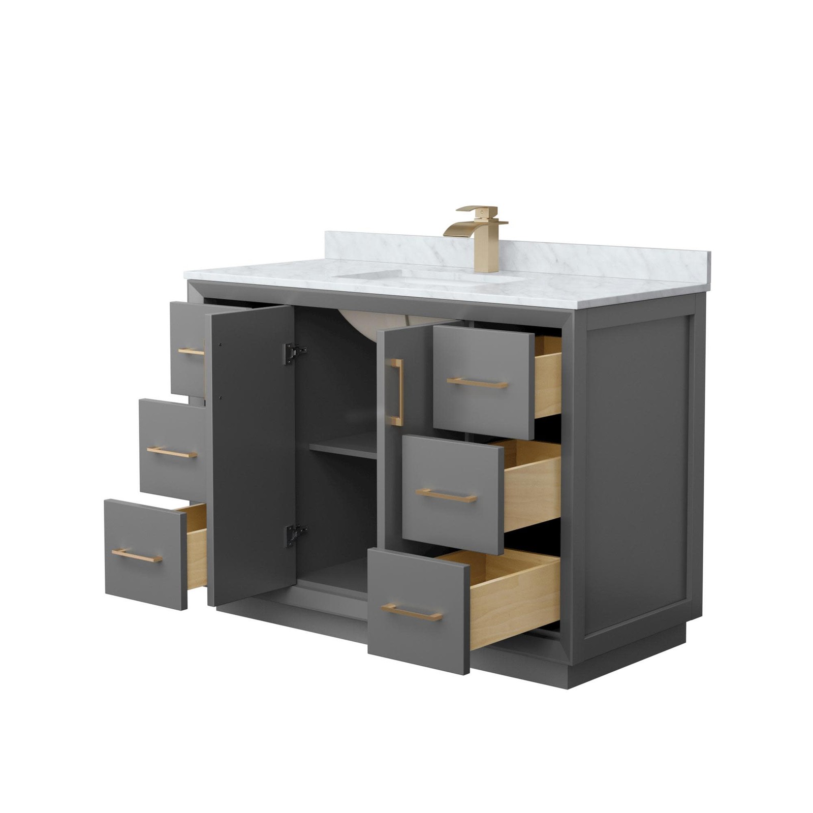 Wyndham Collection WCF414148S-NAT-UNSMXX Strada 48″ – Dark Gray / Matte Black