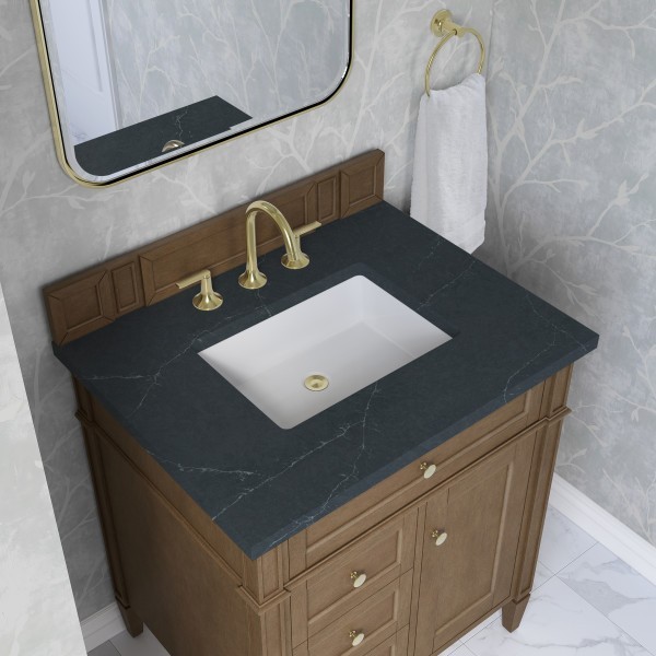 30″ James Martin Brittany 655-V30-PCN-3CSP Vanity Cabinet Charcoal Soapstone Top