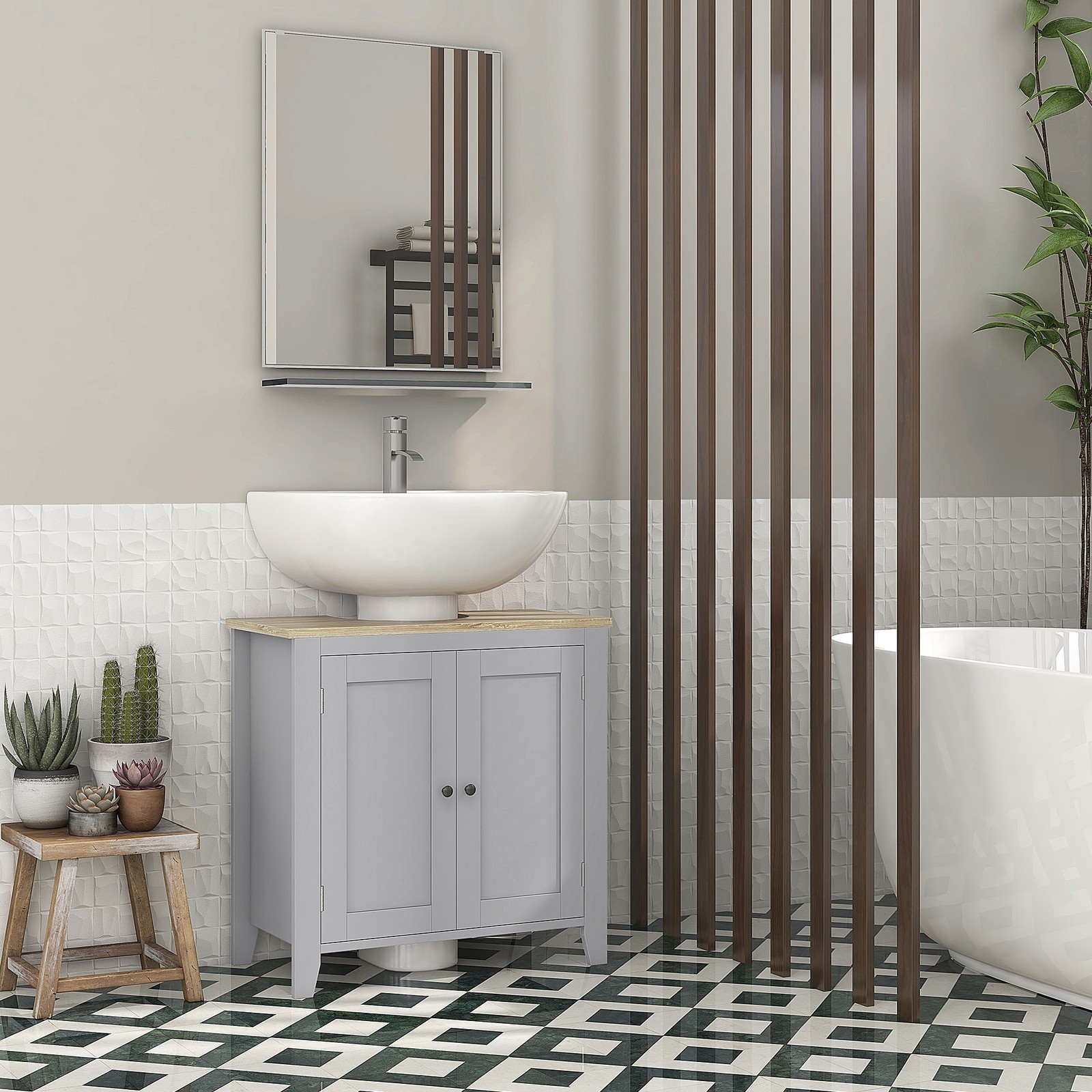 Pedestal Sink Cabinet, Bathroom Vanity Cabinet with U-Shape
