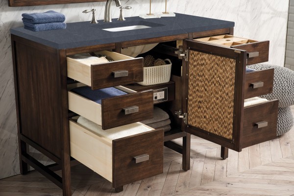 48″ James Martin Addison E444-V48-MCA-3CSP Vanity Cabinet Charcoal Soapstone Top