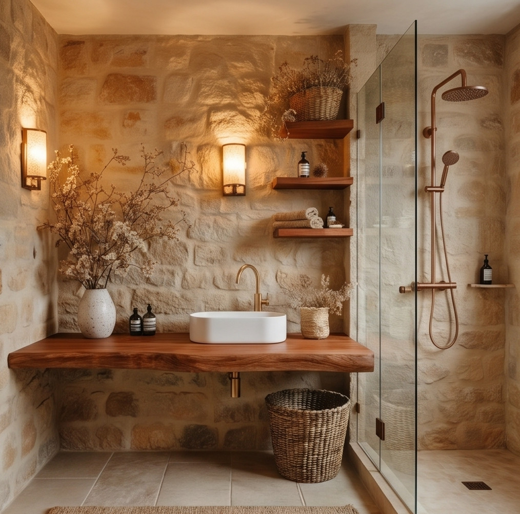 Floating Bathroom Vanity Wood Wall Mounted Vanity Rustic Modern Bathroom Cabinet