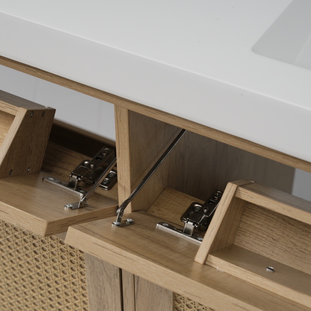 60 Inch Bathroom Vanity with Double Sink ( SMC Sink ), Large Storage Space