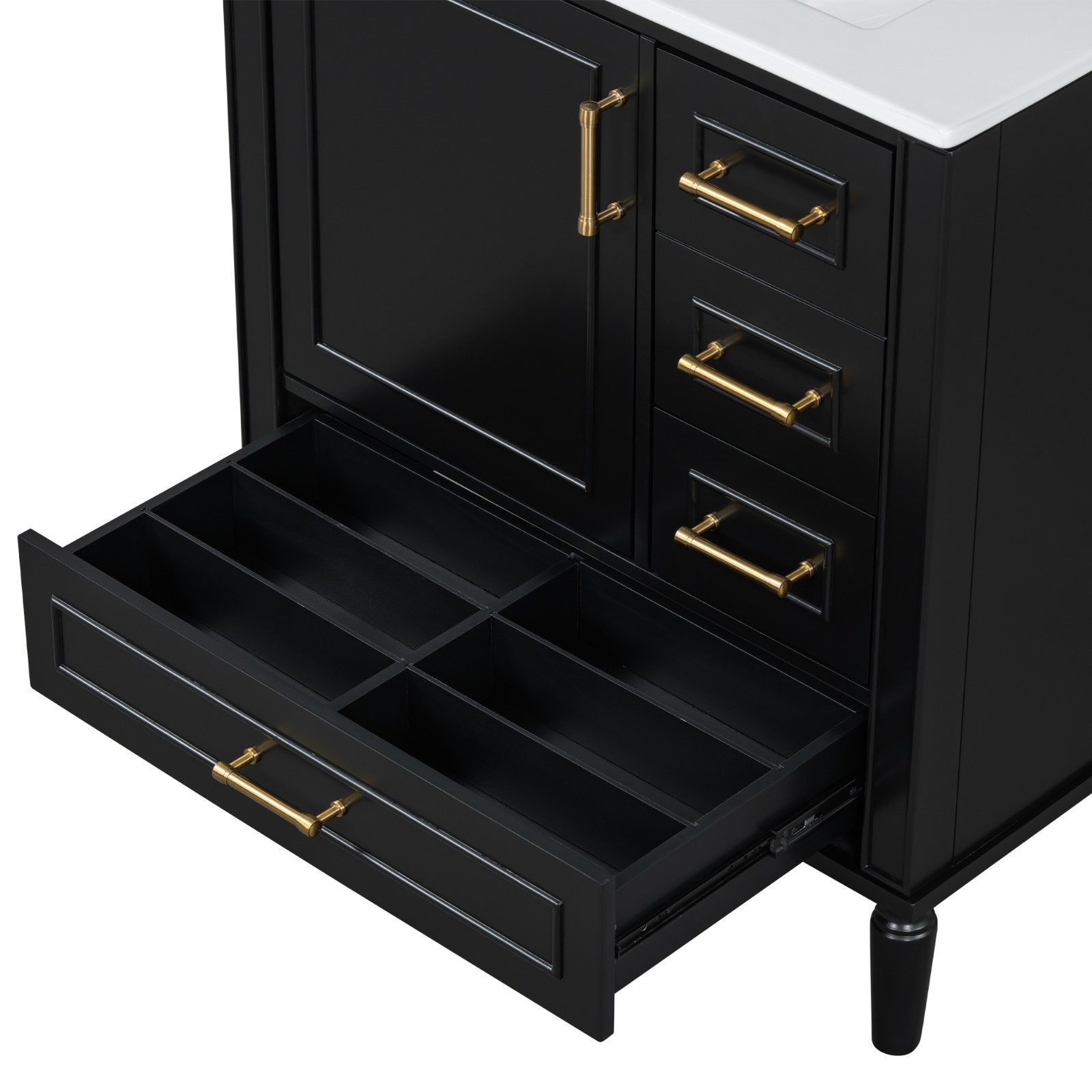 30″ vanity sink Black Floor Standing bathroom vanities with sink Storage Cabinet