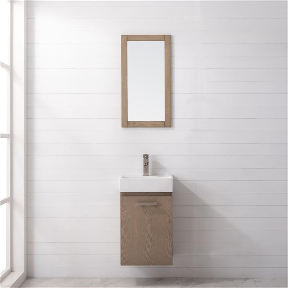 Design Element Stella 16.5″ Wood Single Sink Vanity in Oak