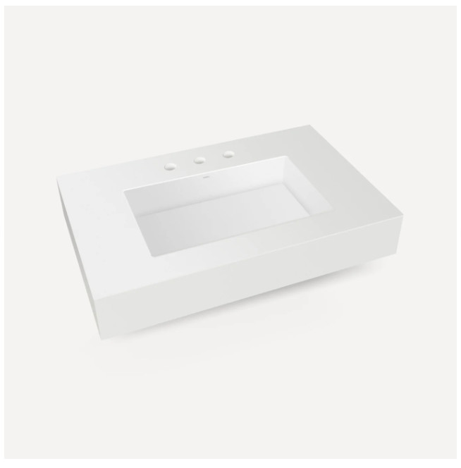 Robern TA36MCO102-8CS8 36″ Quartz Vanity Top for Widespread Faucet MATTE WHITE