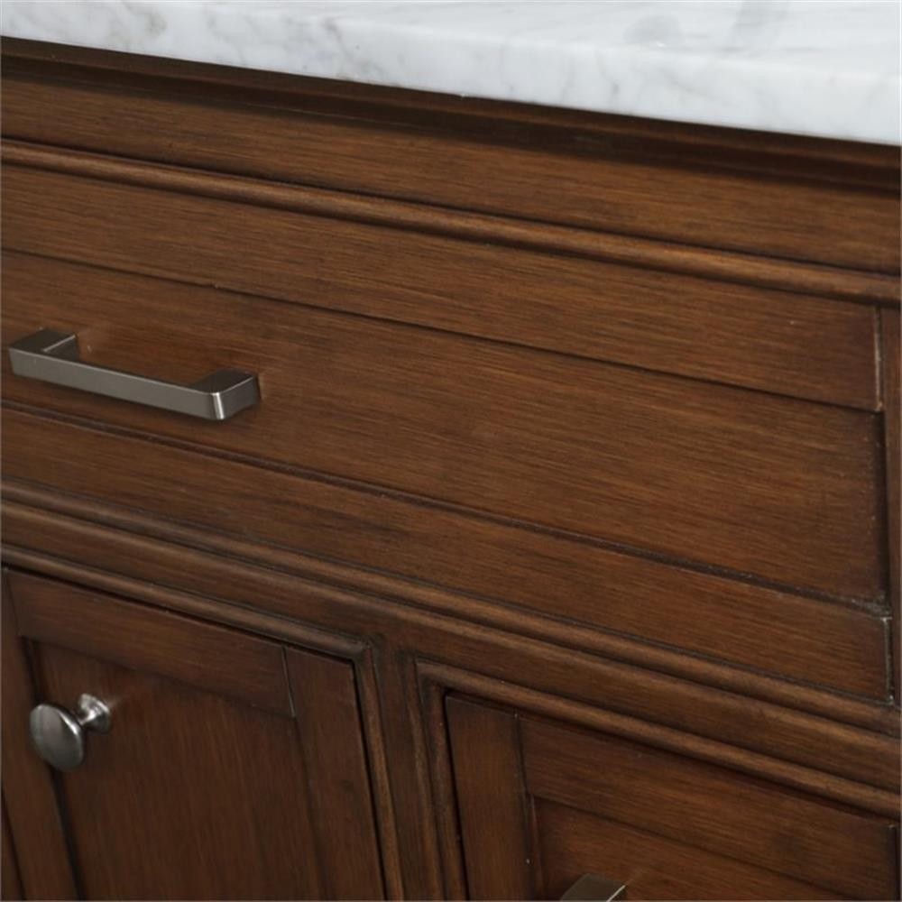 Elegant Decor Aaron 32″ Single Marble Top Bathroom Vanity in Teak
