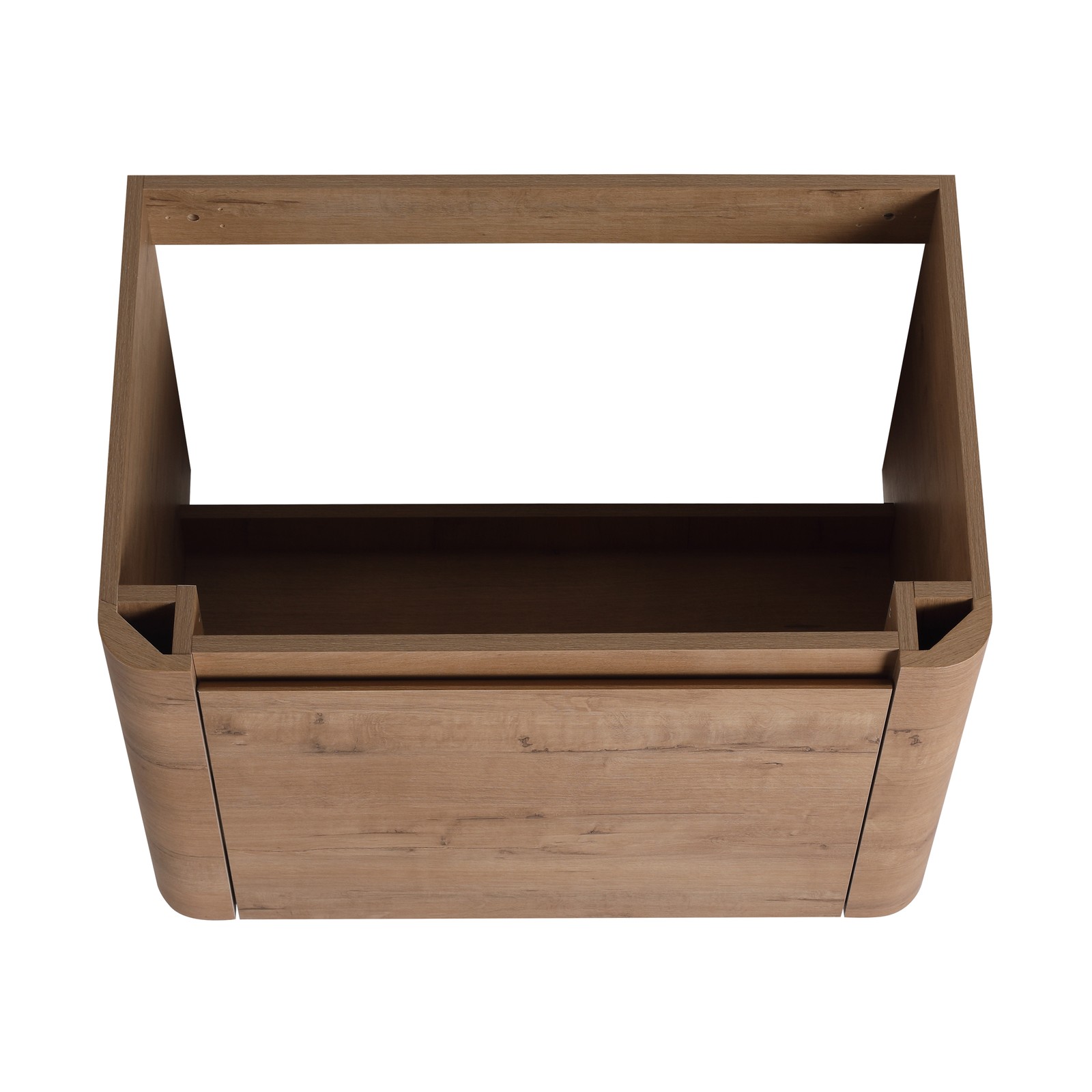 68″ Wall-Mount Bathroom Vanity w/White Ceramic Sink Door Plywood Storage Cabinet