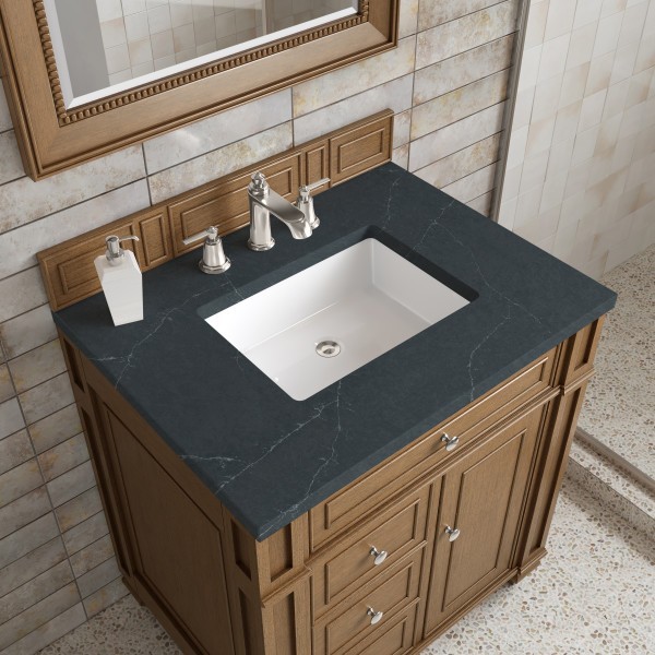 30″ James Martin Bristol 157-V30-SBR-3CSP Vanity Cabinet Charcoal Soapstone Top