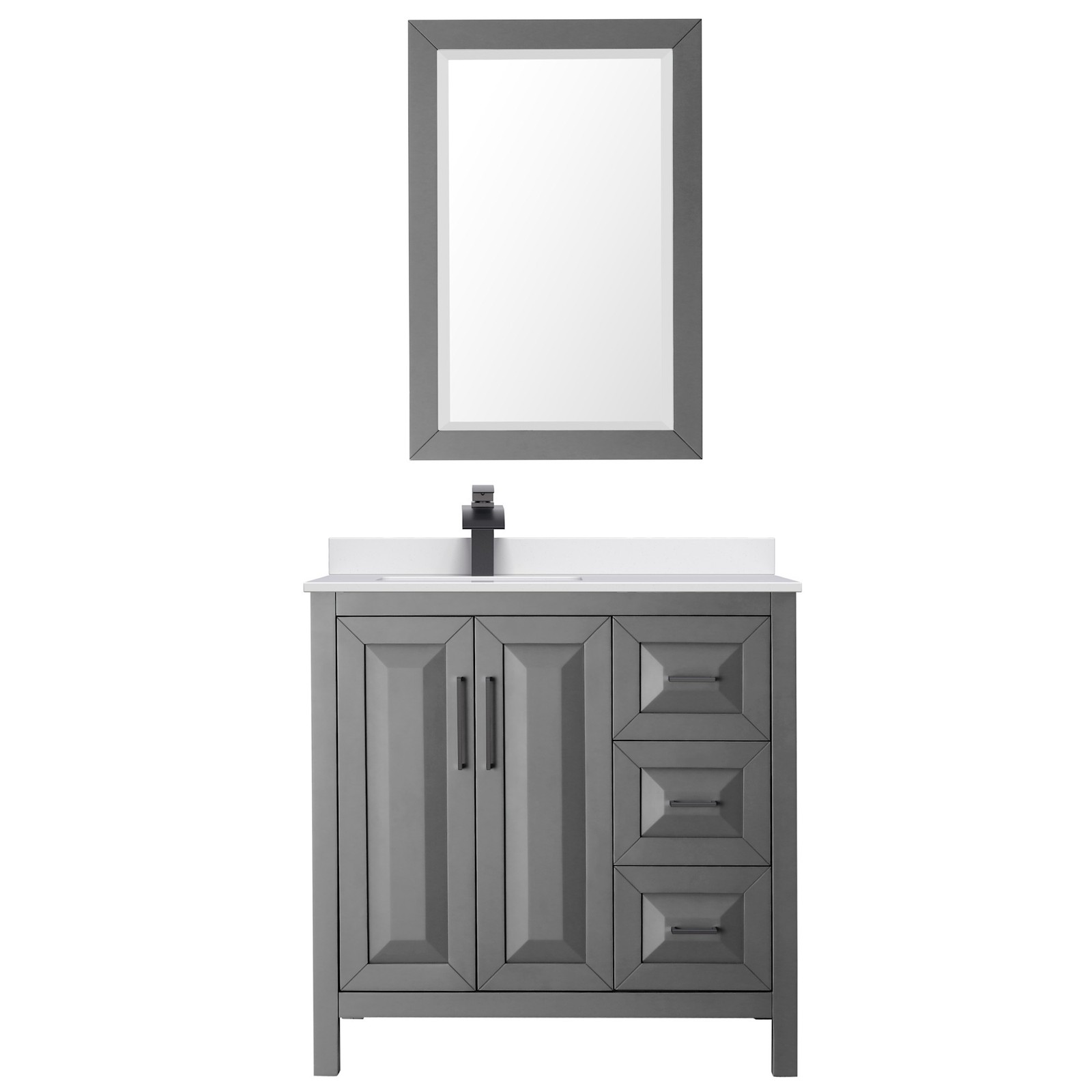 Wyndham Collection WCV252536S-Left-VCA-M24 Daria 36″ – Dark Espresso / White