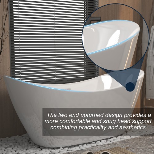 47″ Acrylic Freestanding Bathtub rectang,with 30” Bathroom Vanity with Top Sink