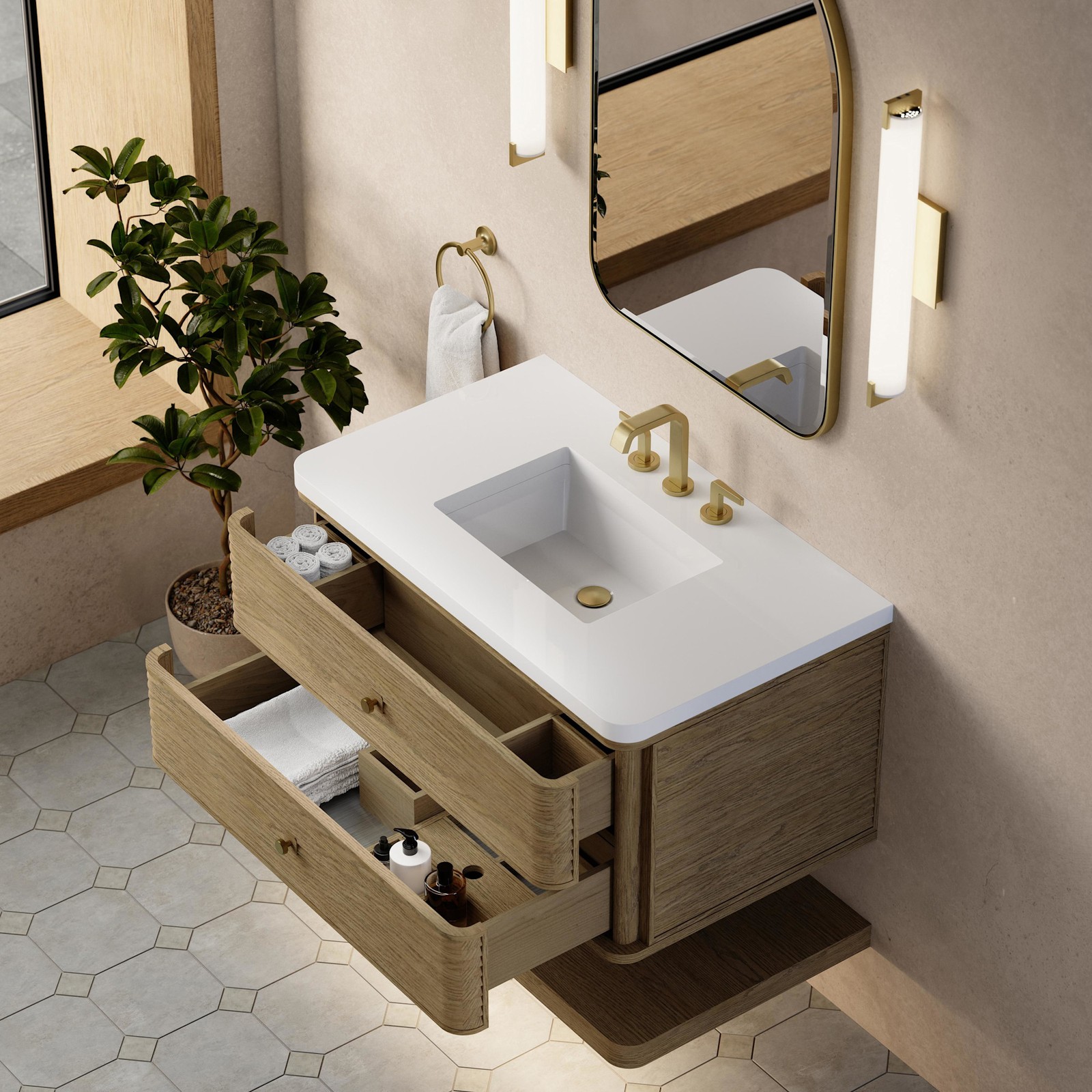James Martin Vanities D640-V36-WWZ Allamari 36″ Wall Mounted – Dune Mist