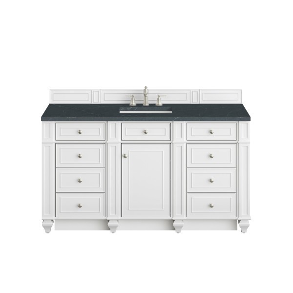 60″ James Martin Bristol 157-V60S-BW-3CSP Vanity Cabinet Charcoal Soapstone Top