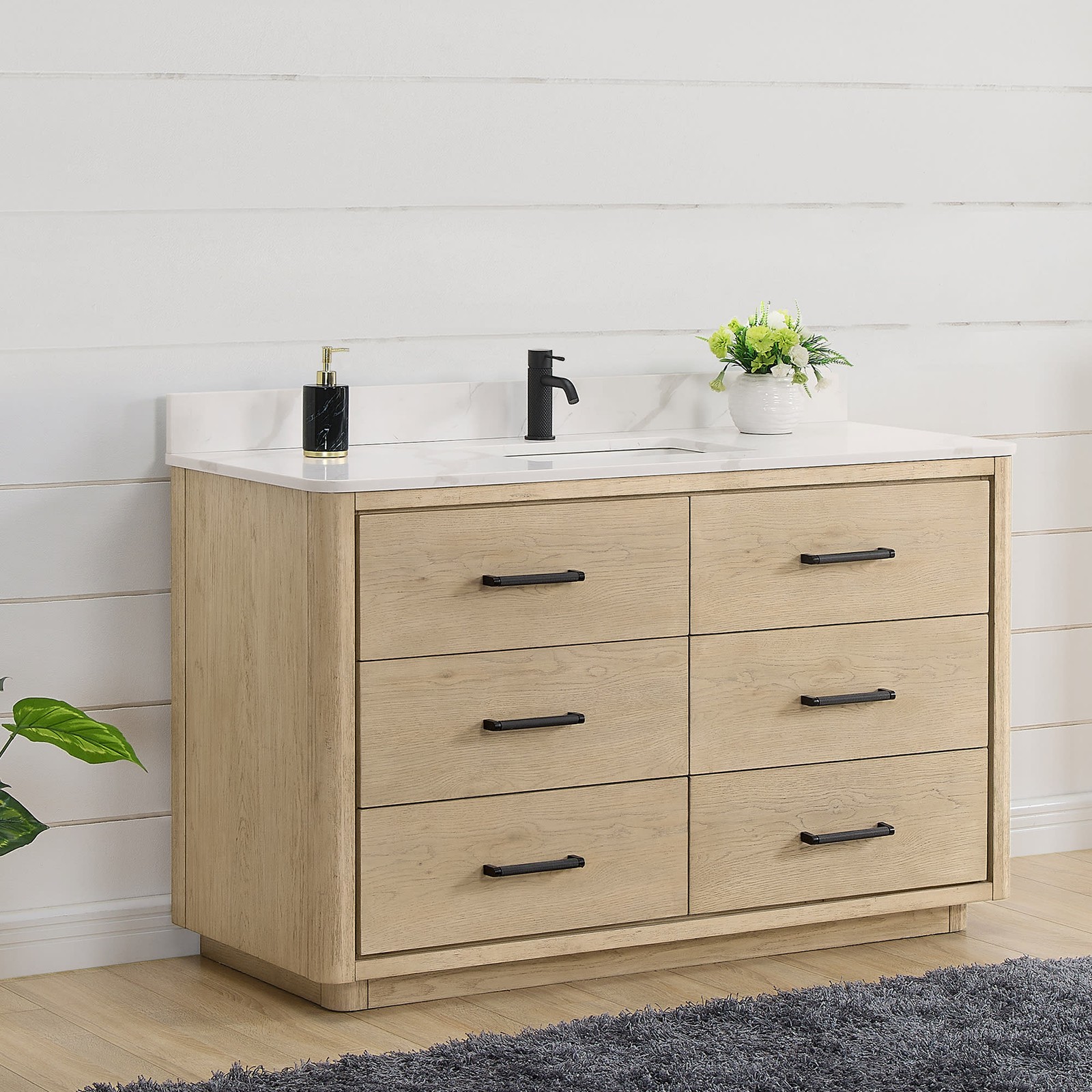 Miseno MV-NM-706555 Porto 54″ – Aged Natural Oak / Fish Maw White