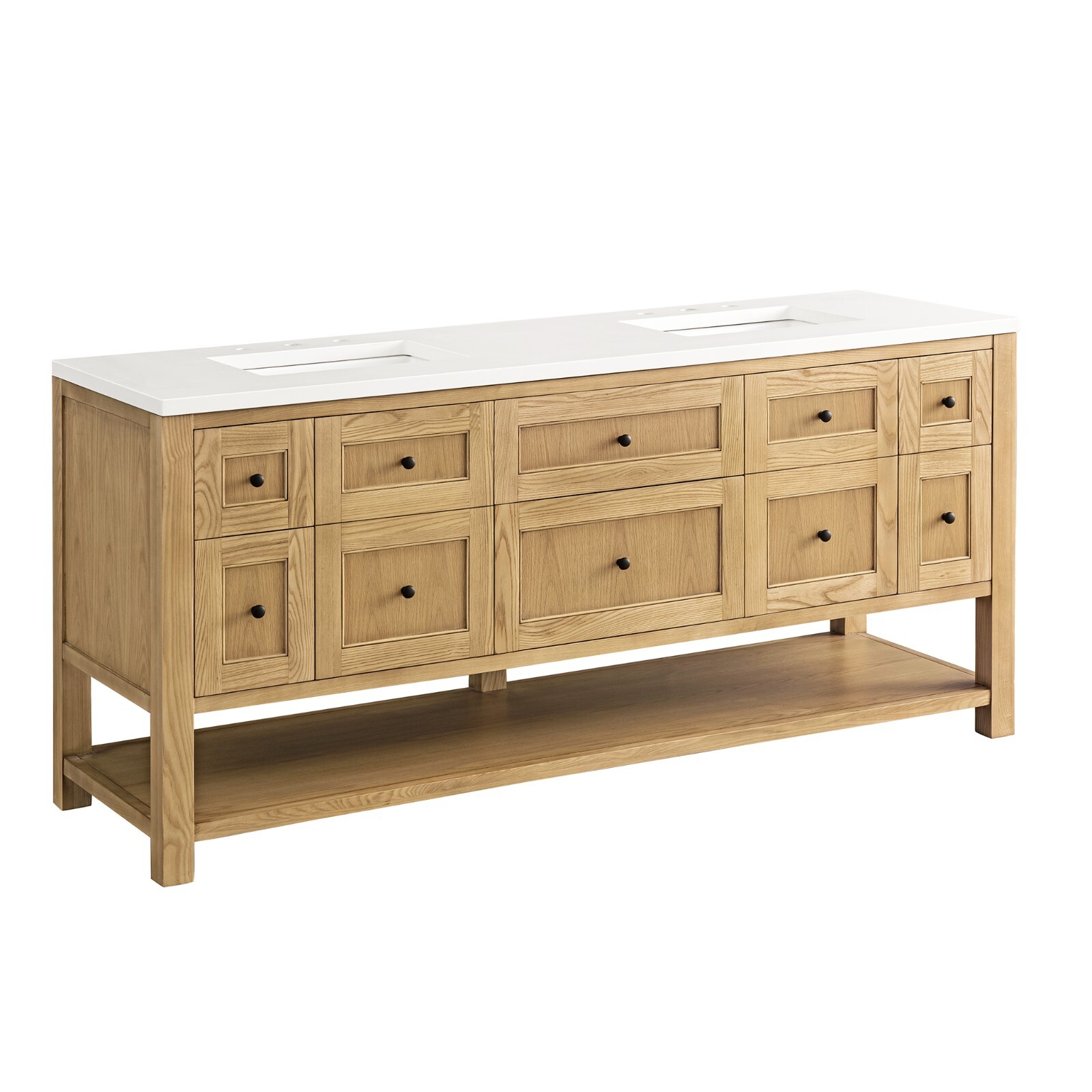 72in James Martin Breckenridge 330-V72-LNO Vanity Base Only, Light Natural Oak