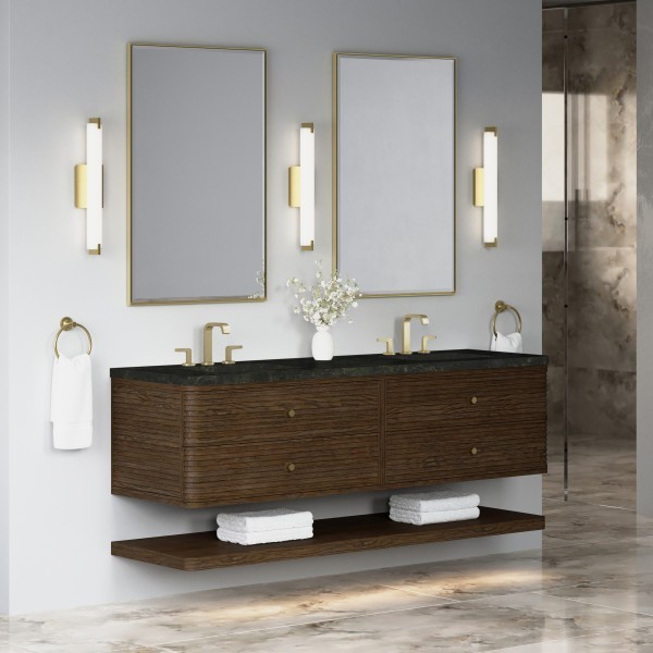 72″ James Martin Allamari D640-V72-SBL-WPHT Double Vanity Cabinet Phantome Top