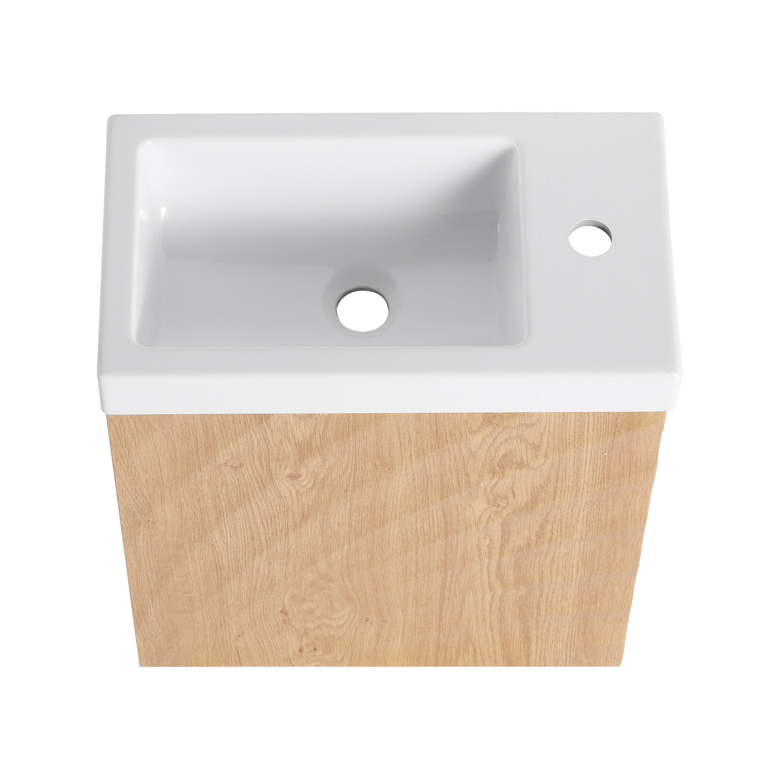 Wall-Mounted Bathroom Vanity w/Resin Sink, Storage Cabinet w/Soft Closed Door