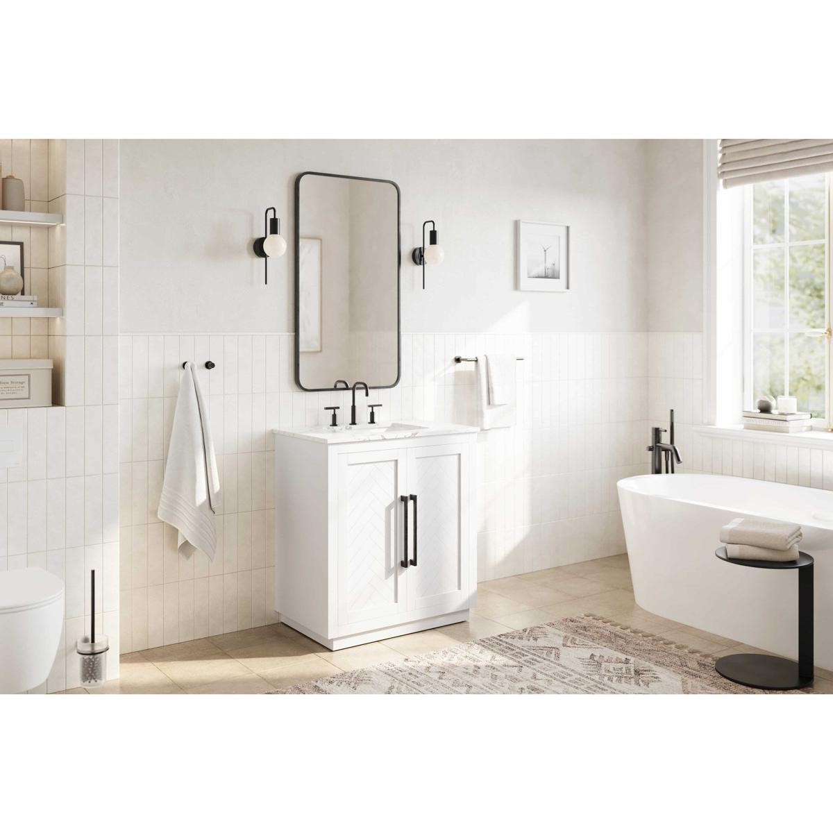 Elegant Lighting VF29030WH Chase 30 X 34 inch White Bathroom Vanity Cabinet